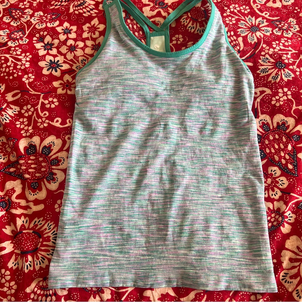 New Climawear Seamless Sport Bra Green/Violet Size M
